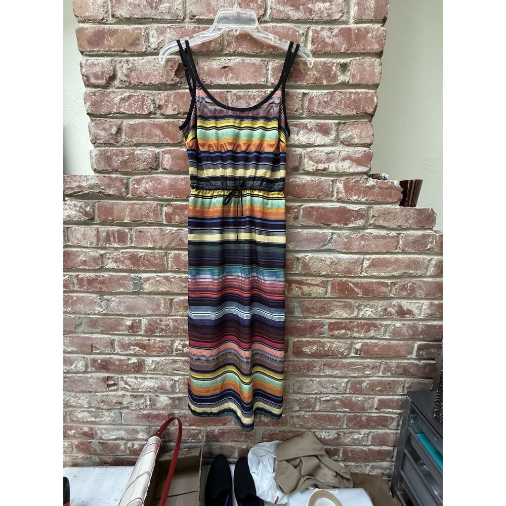 Athleta Havana Serape Rainbow Midi Tank Dress Pockets travel XXS - Picture 5 of 12